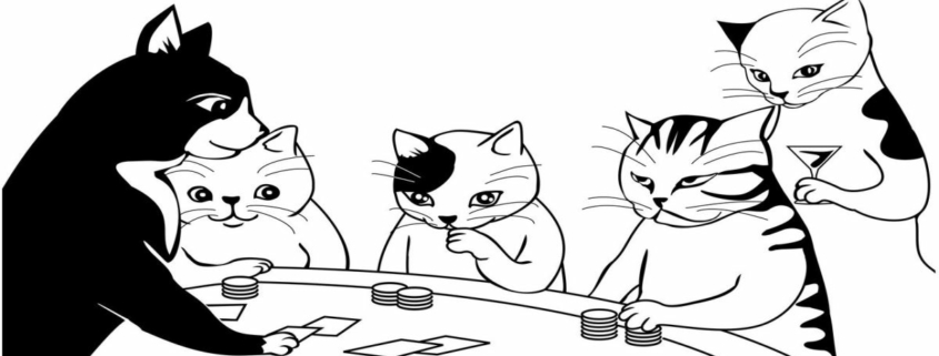 Animal voulant apprendre à bien jouer au blackjack, un jeu de cartes rentable.
